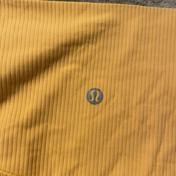 Lululemon Leggings Womens 0 Align Yellow Ribbed High Rise Pants Active Stretch - Picture 2 of 7